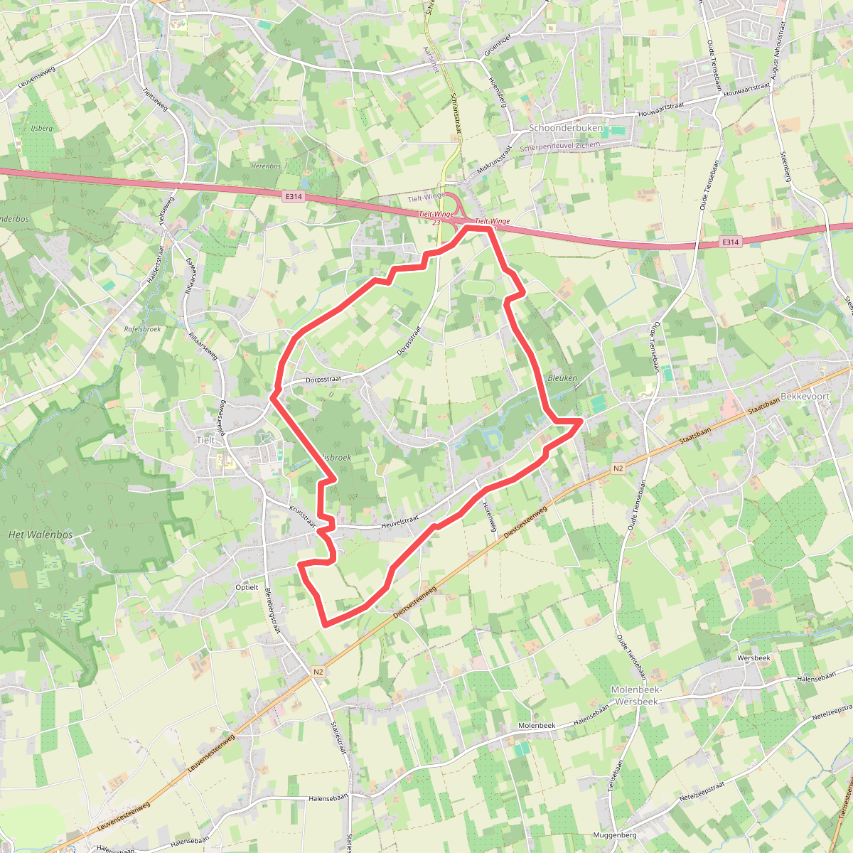 Tieltse Mottewandeling rood