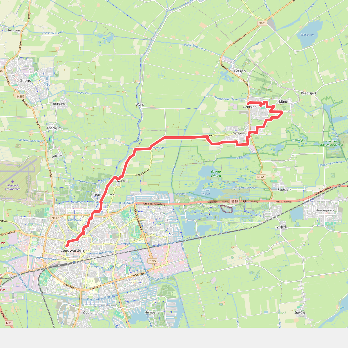 Oenkerk - Leeuwarden, Vrouwenpoortsbrug · Elfstedenpad etappe 15