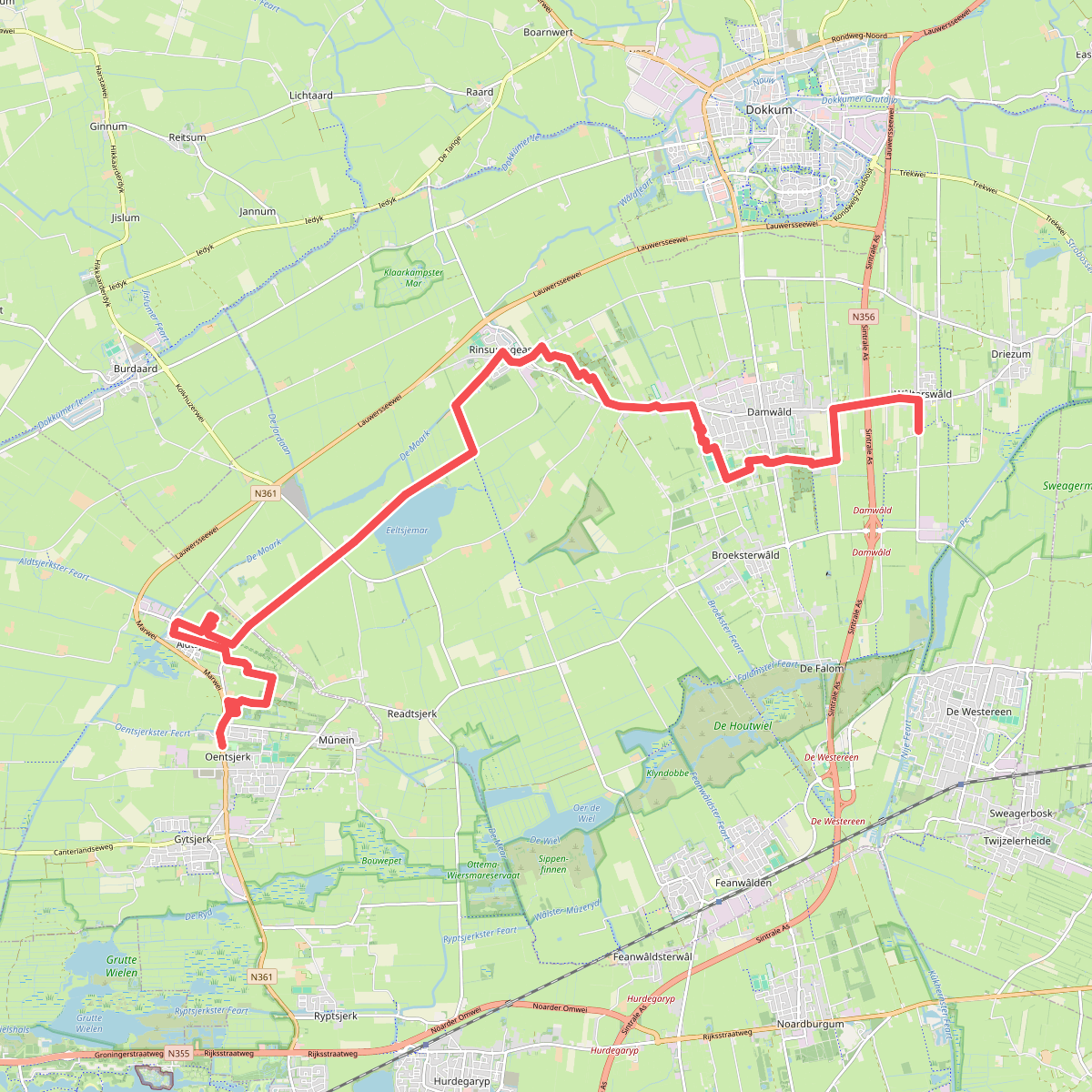 Wouterswoude - Oenkerk · Elfstedenpad etappe 14