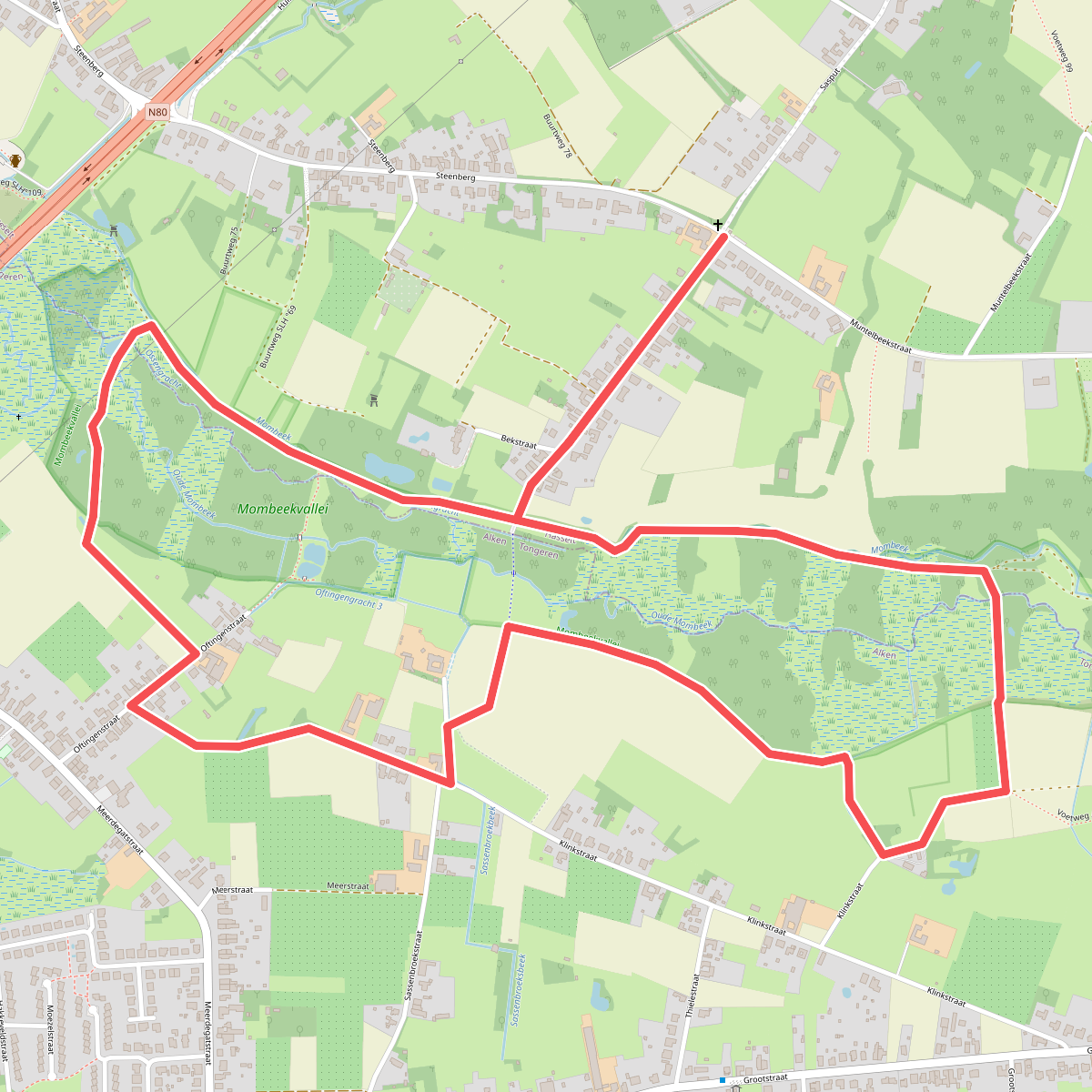 Verborgen Moois - Mombeekvallei - Startplaats Hasselt - Rood