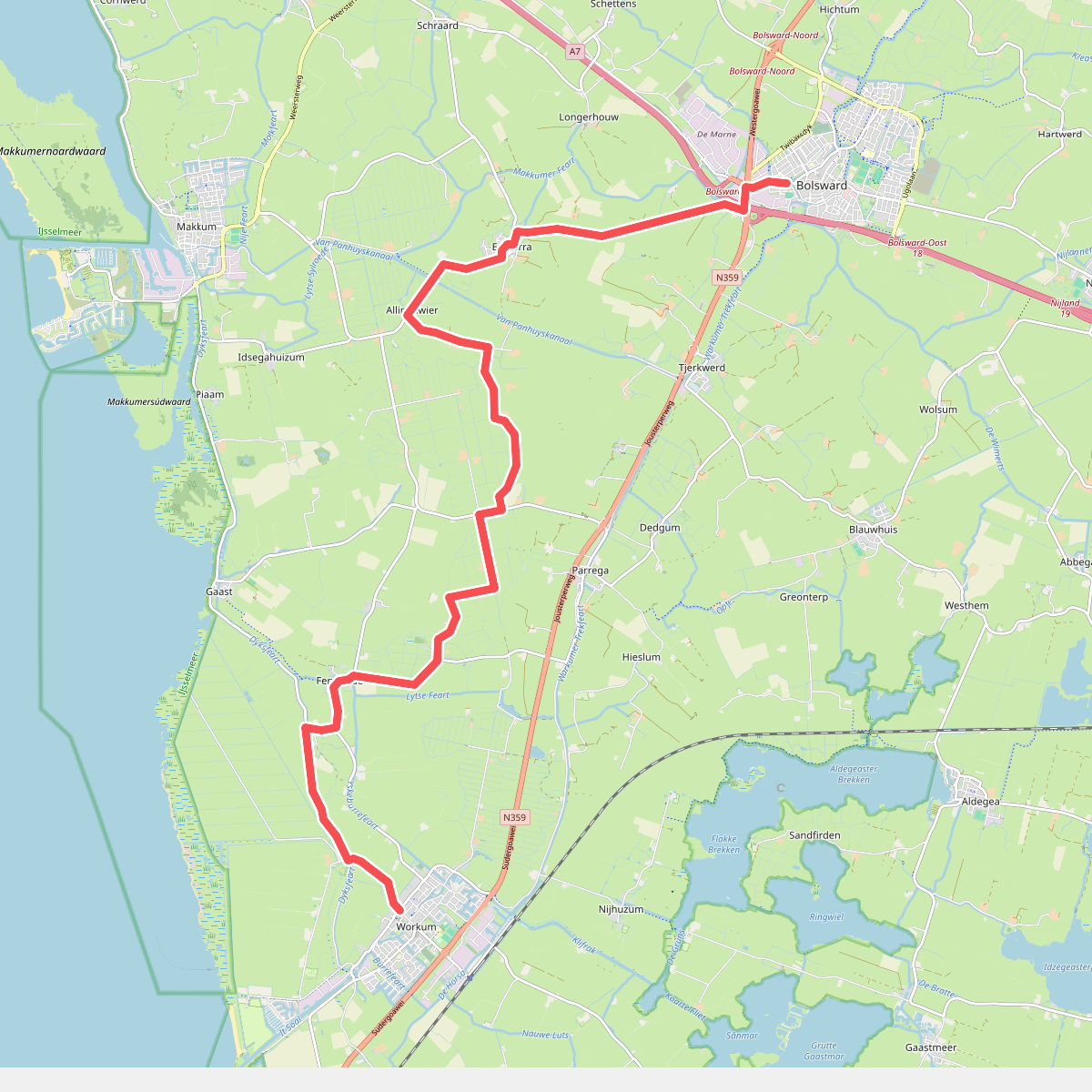 Workum - Bolsward · Elfstedenpad etappe 7