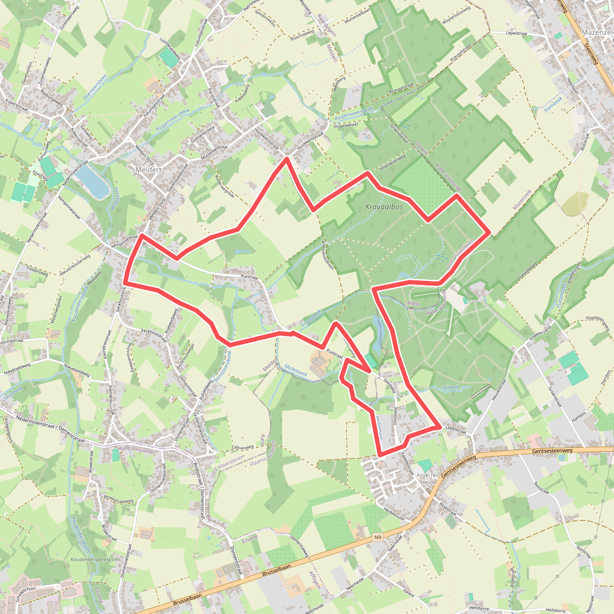 Kravaalbos Wandelroute