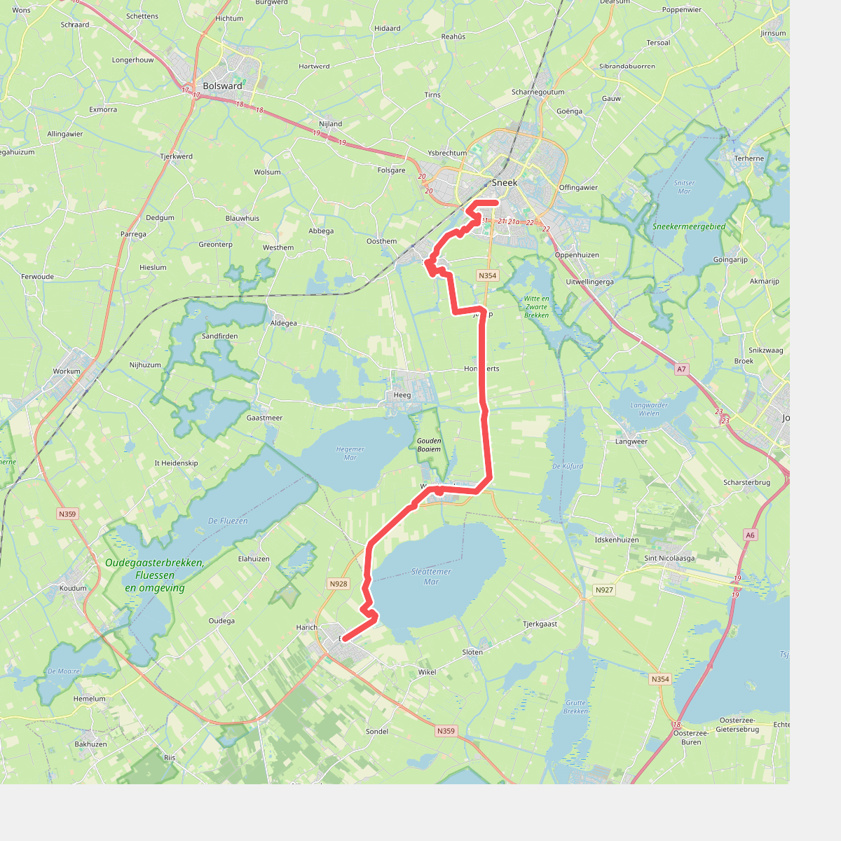 Sneek, Watertoren - Balk · Elfstedenpad etappe 3