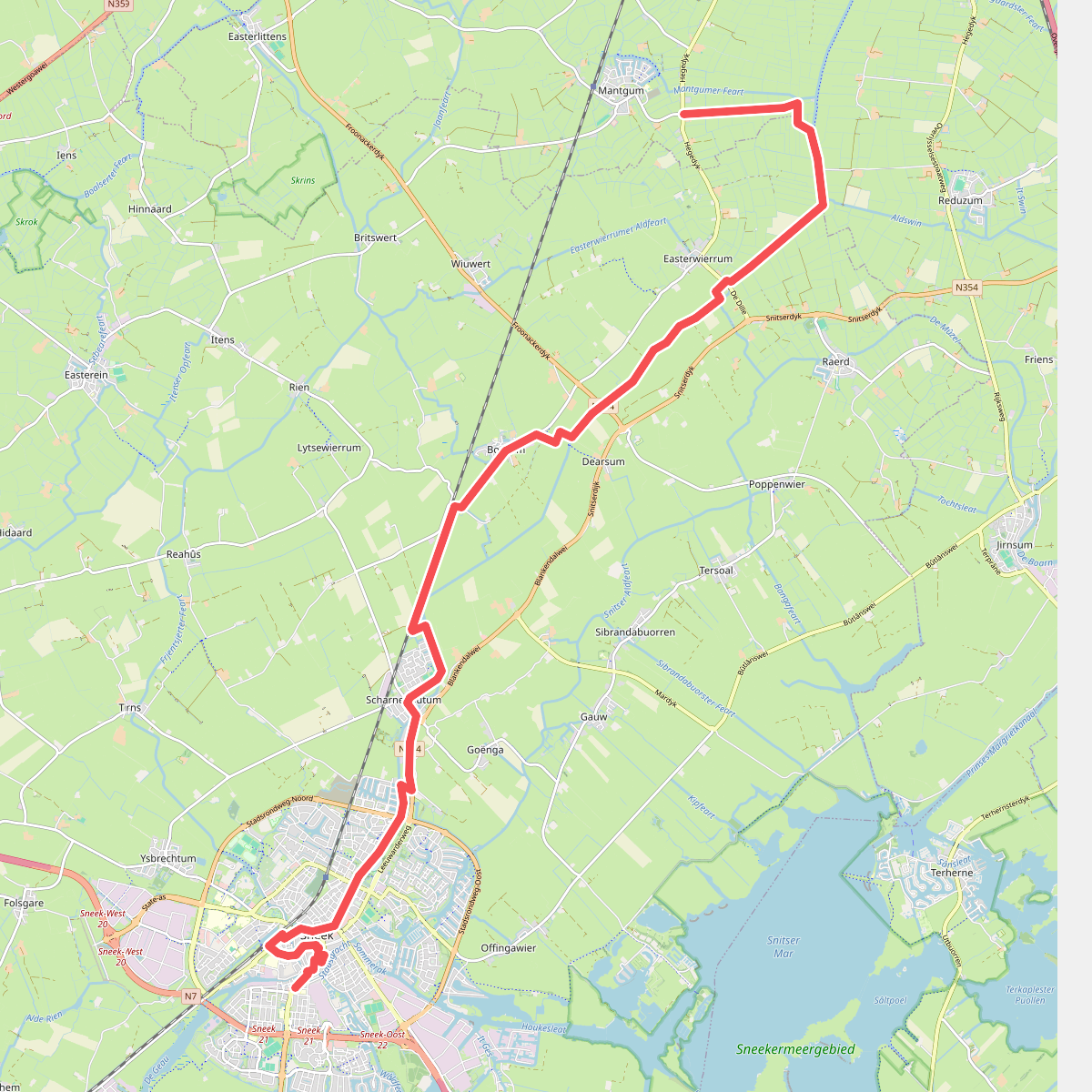 Mantgum, Hoek - Sneek, Watertoren · Elfstedenpad etappe 2
