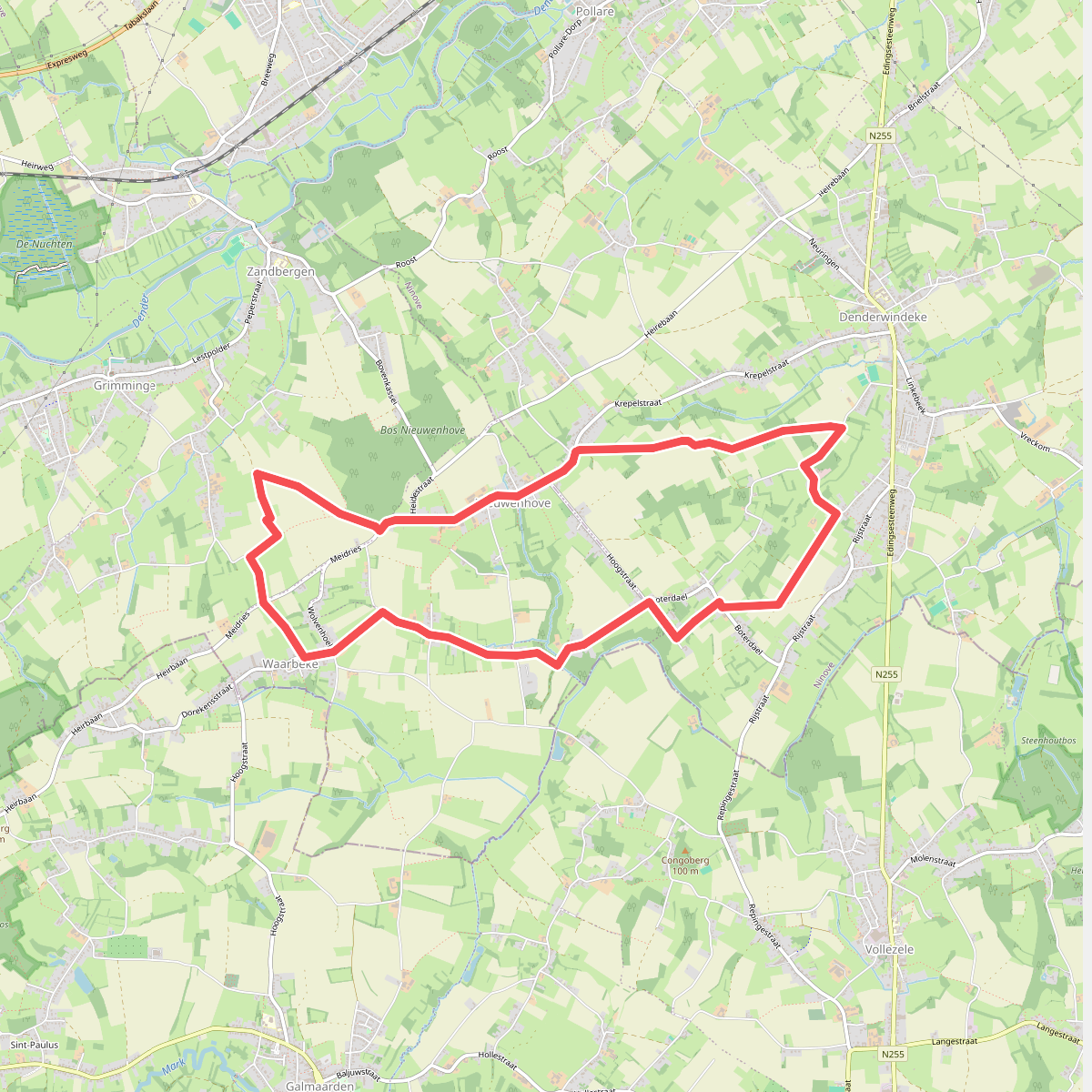Tussen Dender en Mark wandelroute