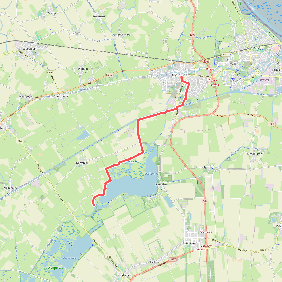 Appingedam - Schildwolde · Groninger Borgenpad etappe 13