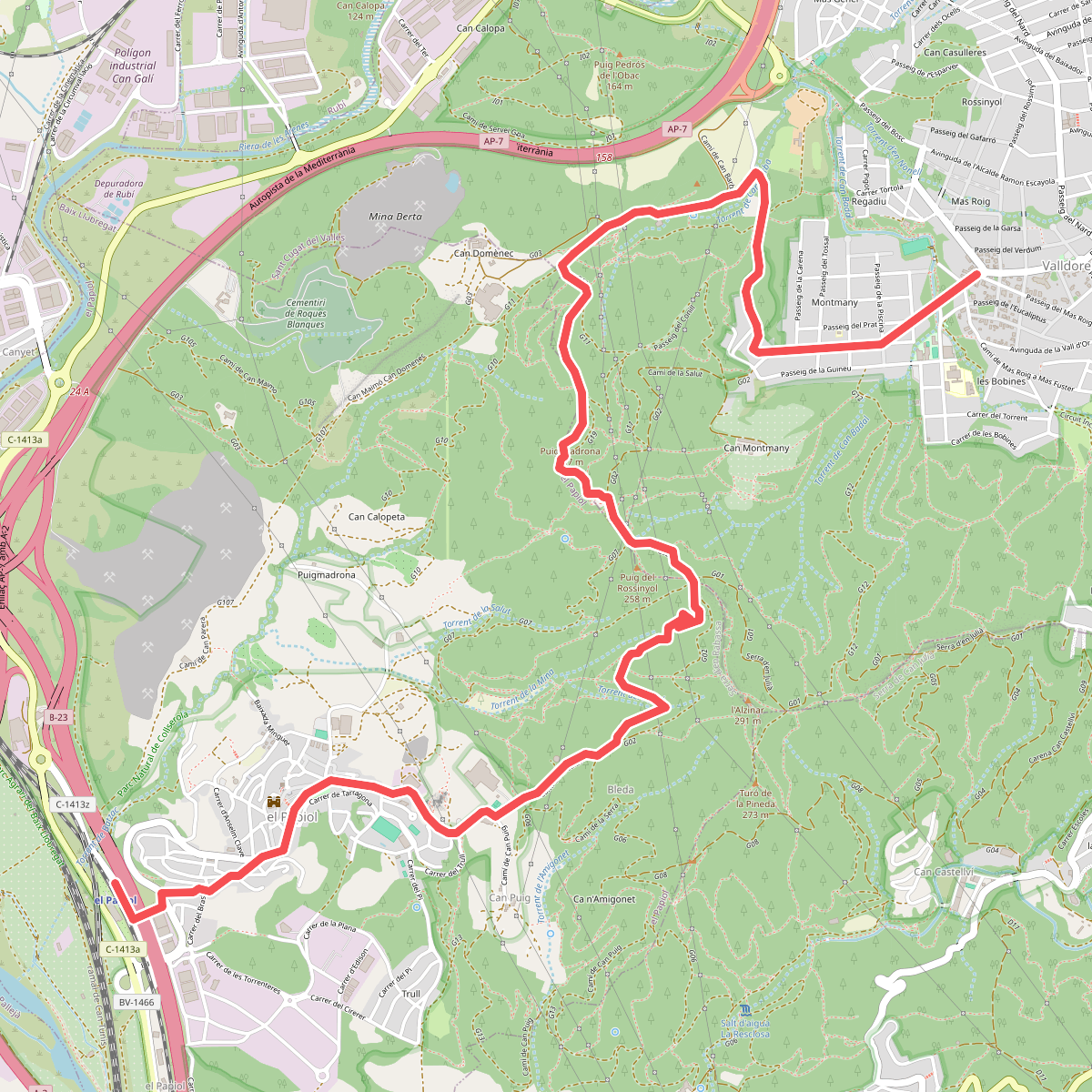 Del Baix Llobregat al Vallès, pel Puig Madrona