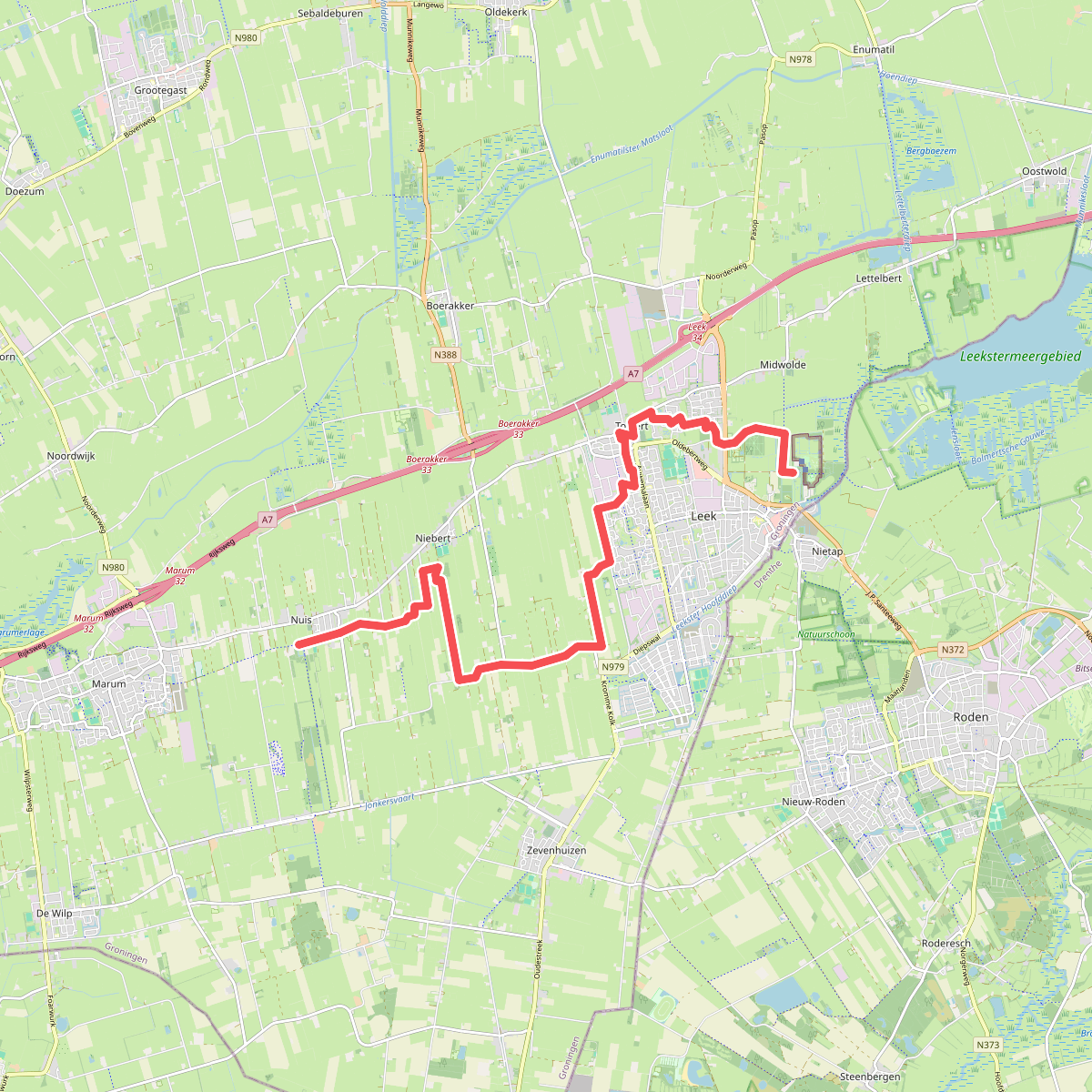 Nuis - Leek · Groninger Borgenpad etappe 1