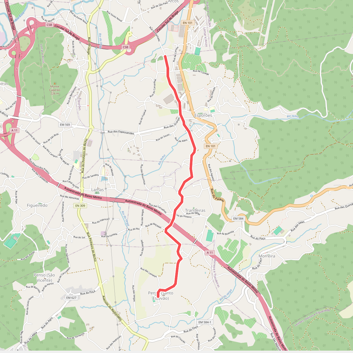 Caminho Português por Braga (alternativ)