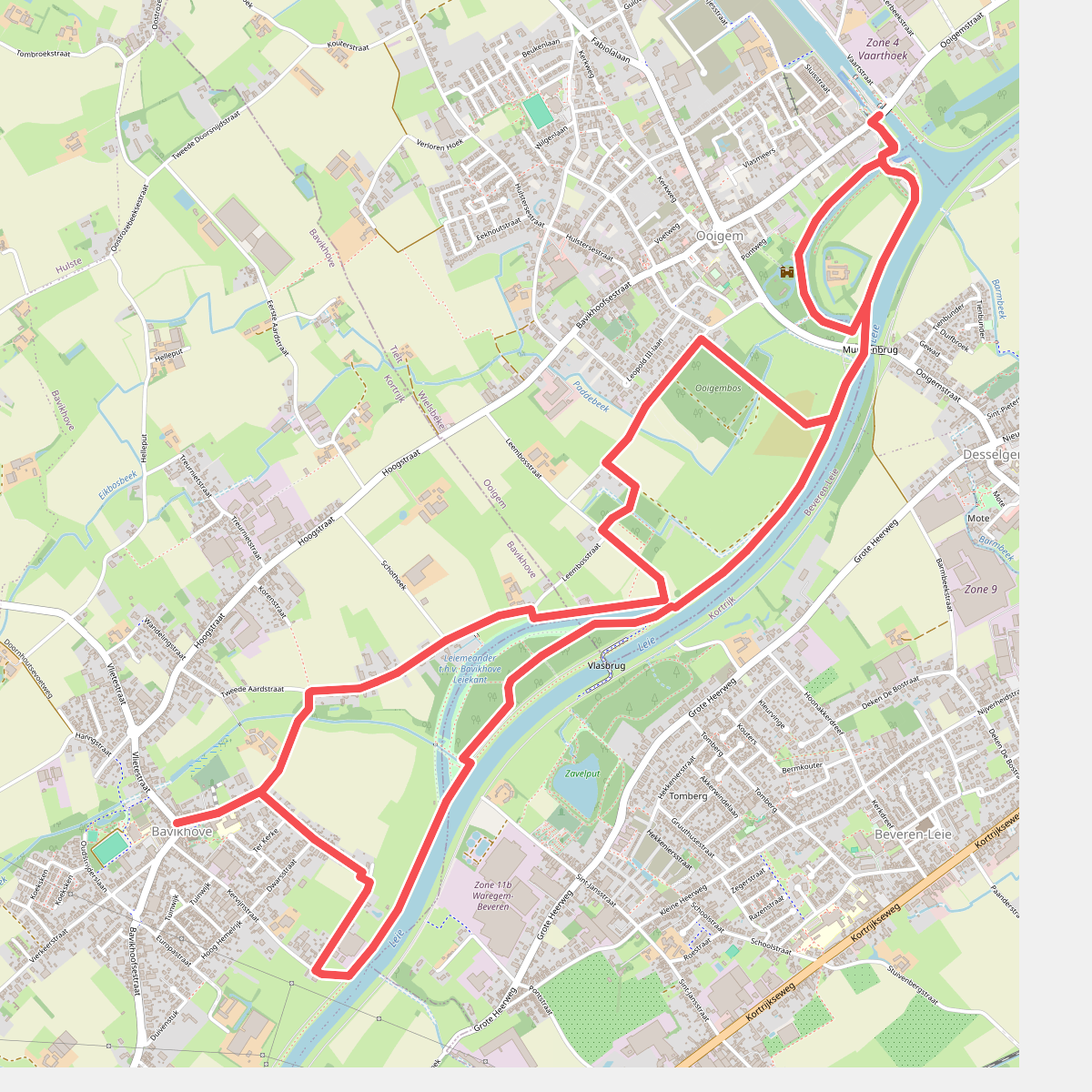 Oude Leiewandelroute