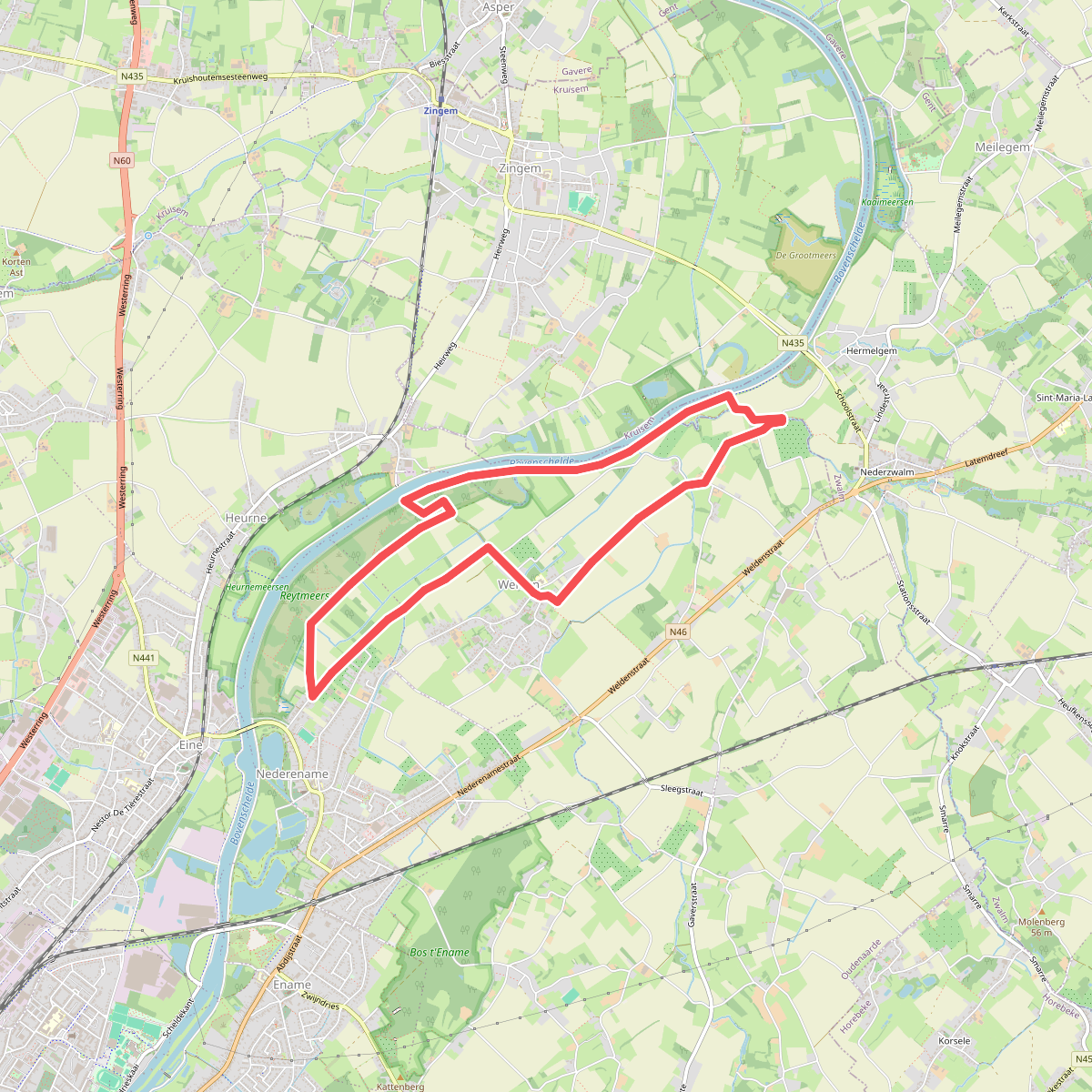 Door de Rijtmeersen wandelroute