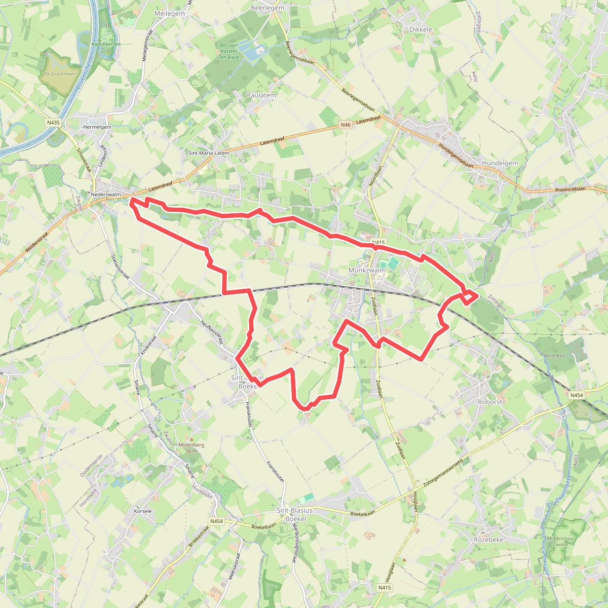 Langs de Zwalmbeek wandelroute