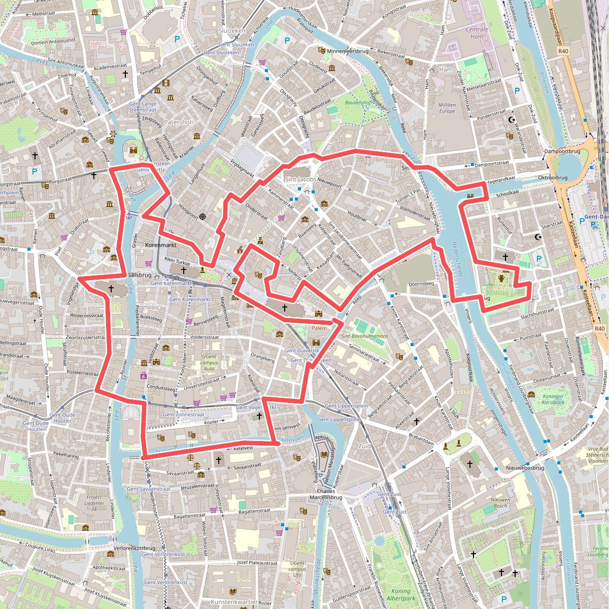 Middeleeuws Gent Wandelroute