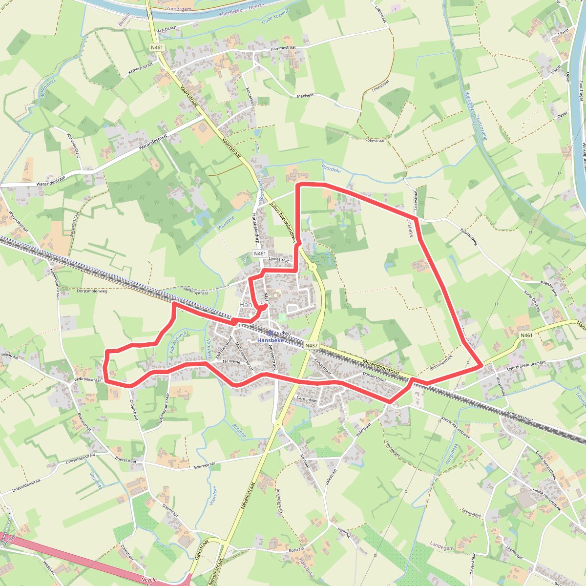 Wandelroute Hansbeke