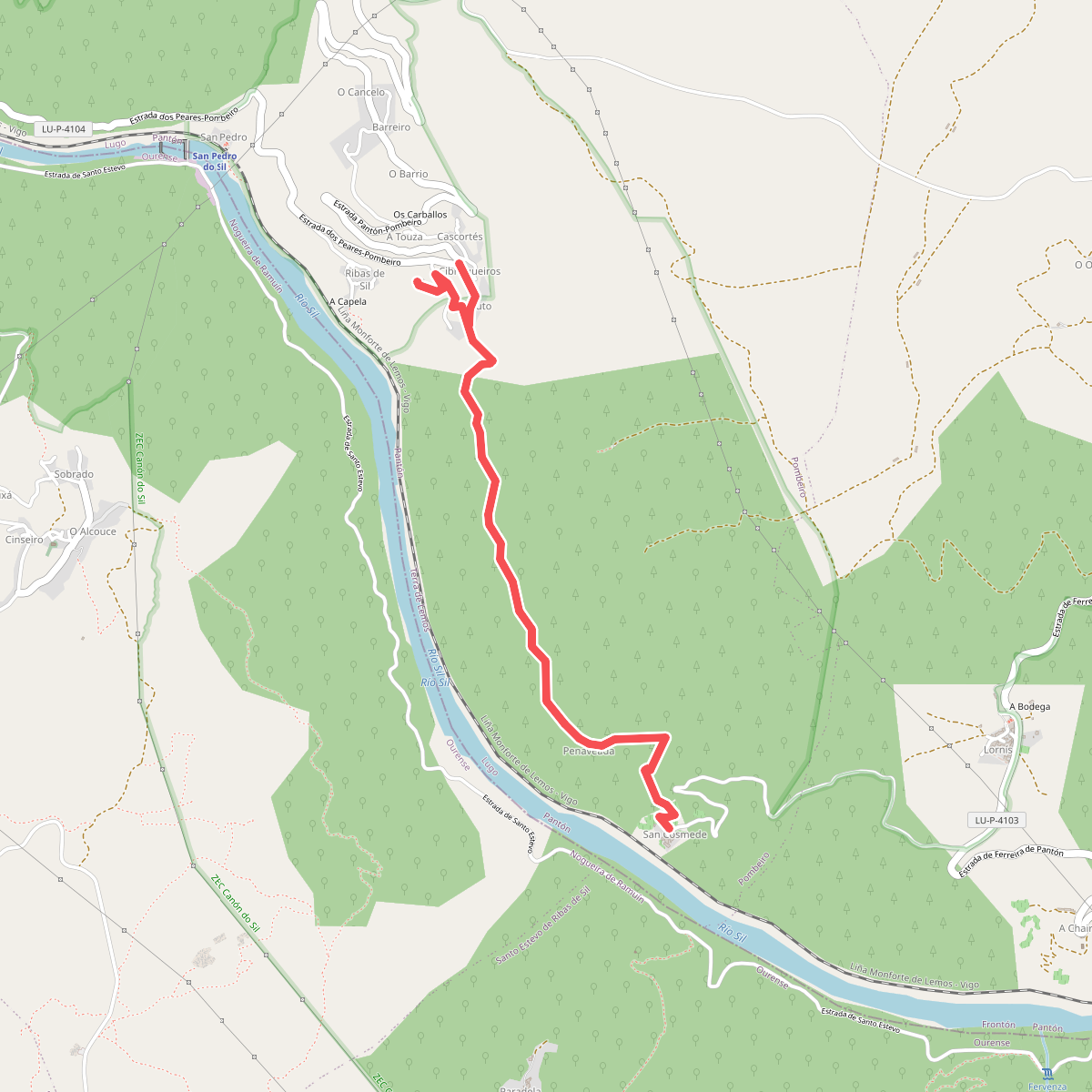 Ruta de Cibrisqueiros a San Cosmede