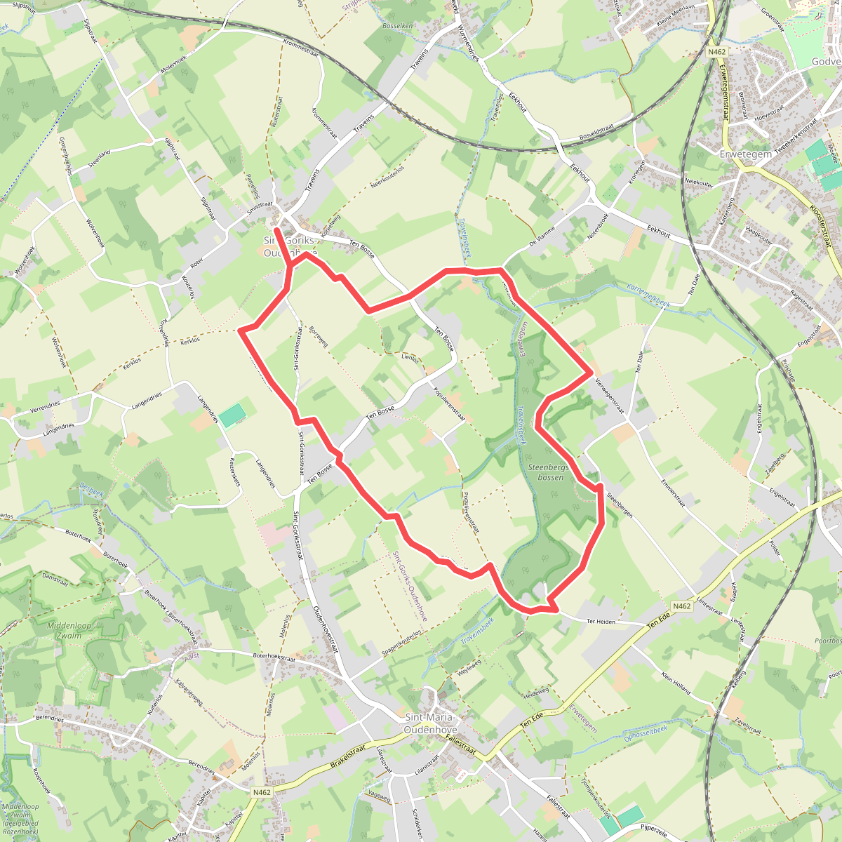 Rond de Steenbergse bossen wandelroute