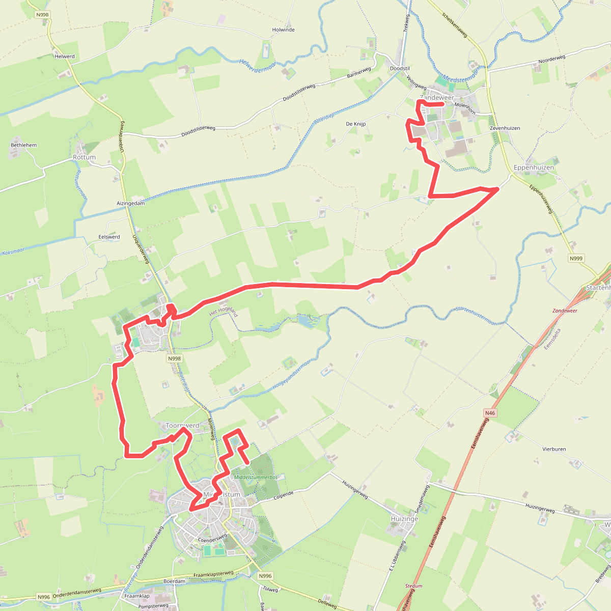 Zandeweer - Middelstum · Groninger Borgenpad etappe 10