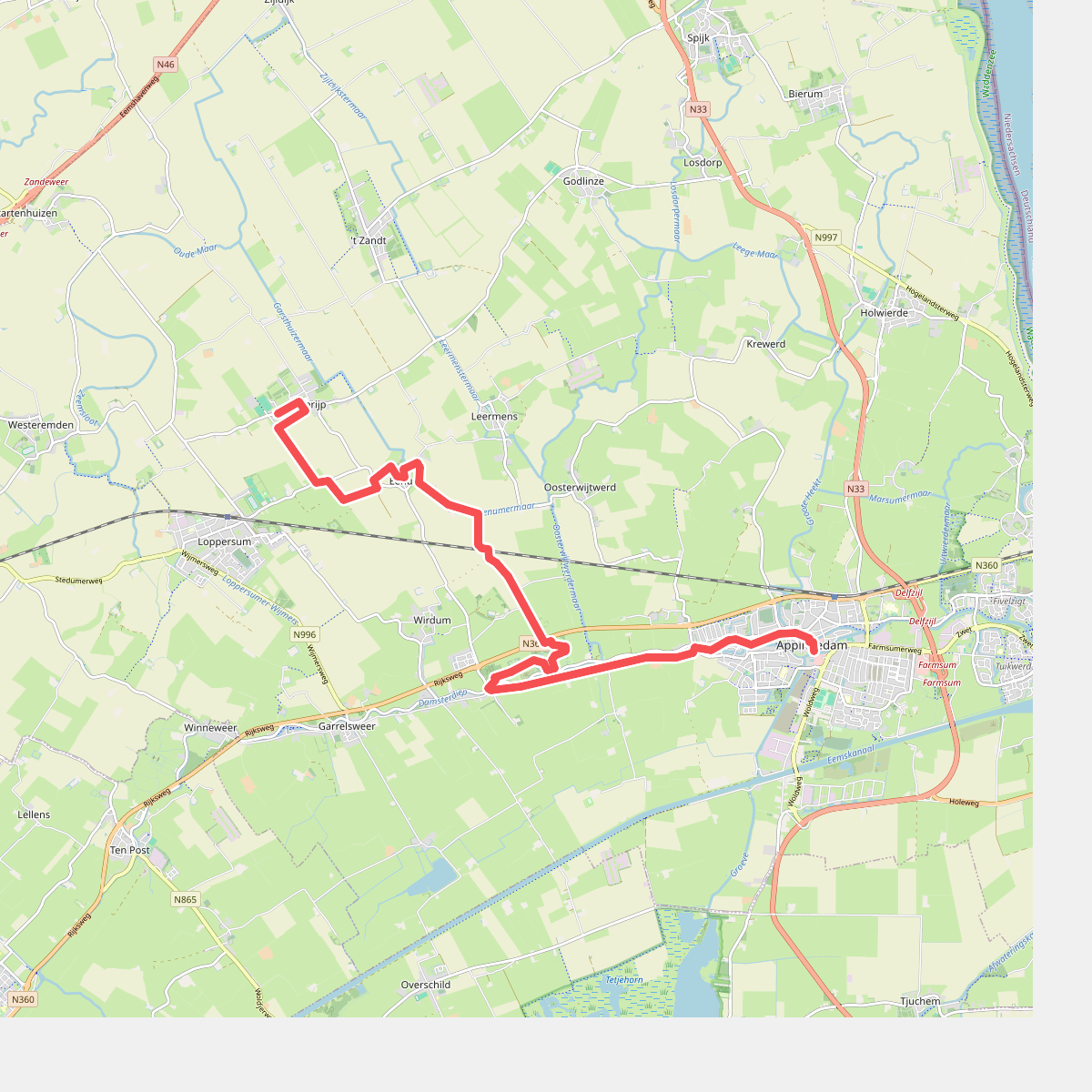 Zeerijp - Appingedam · Groninger Borgenpad etappe 12
