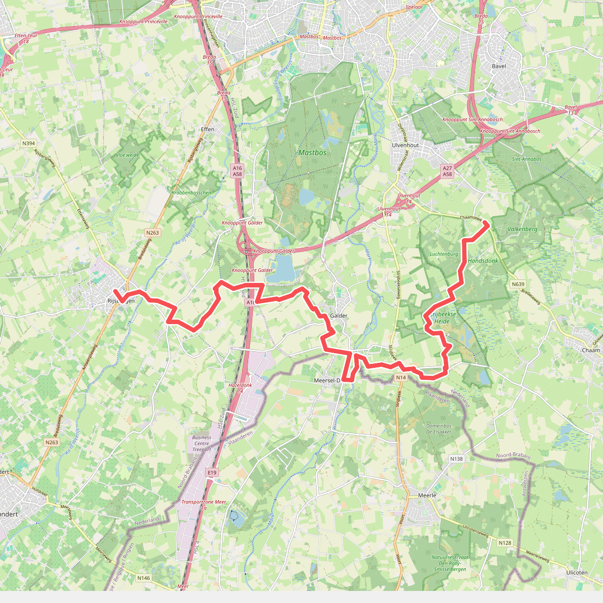 Rijsbergen - N639 · Grenslandpad etappe 10