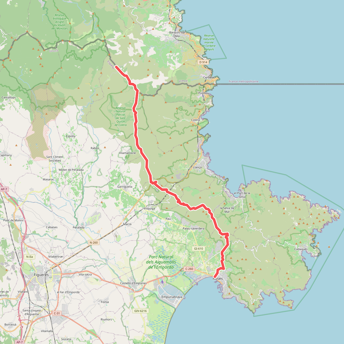 Ruta dels 4 refugis de Tramuntana. Etapa: Roses <=> Refugi del Coll de Banyuls
