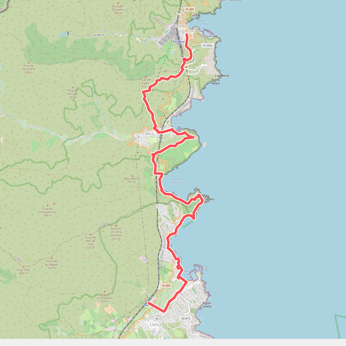 Llançà a Colera i Porbou