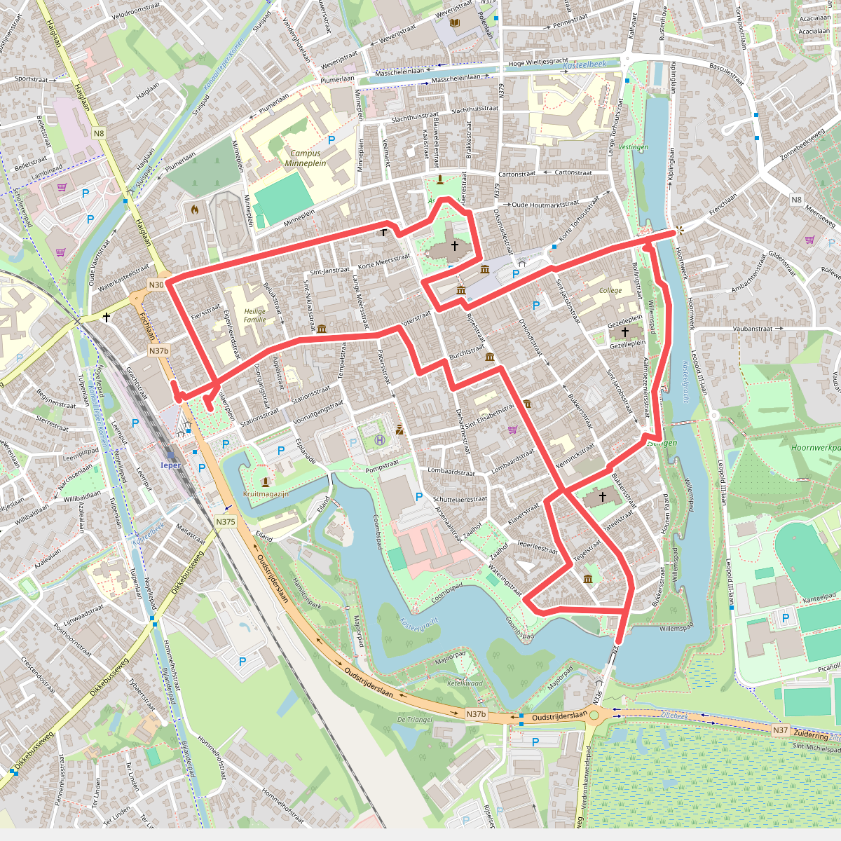 Nutteloze Borden wandelroute Ieper