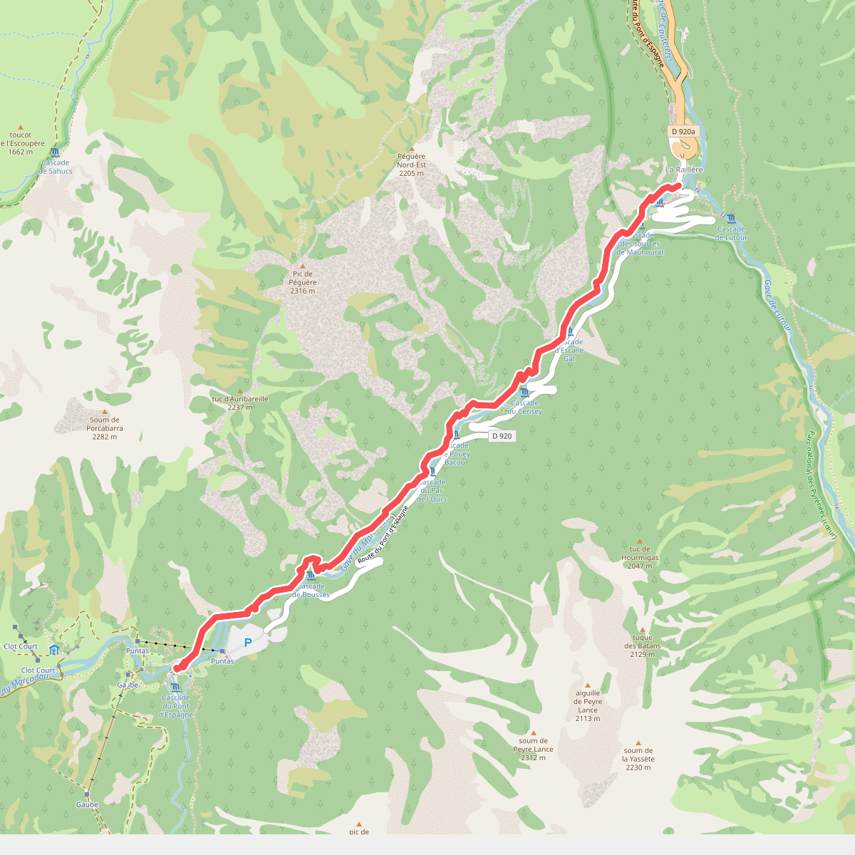 Chemin des Cascades dans le Val de Jéret
