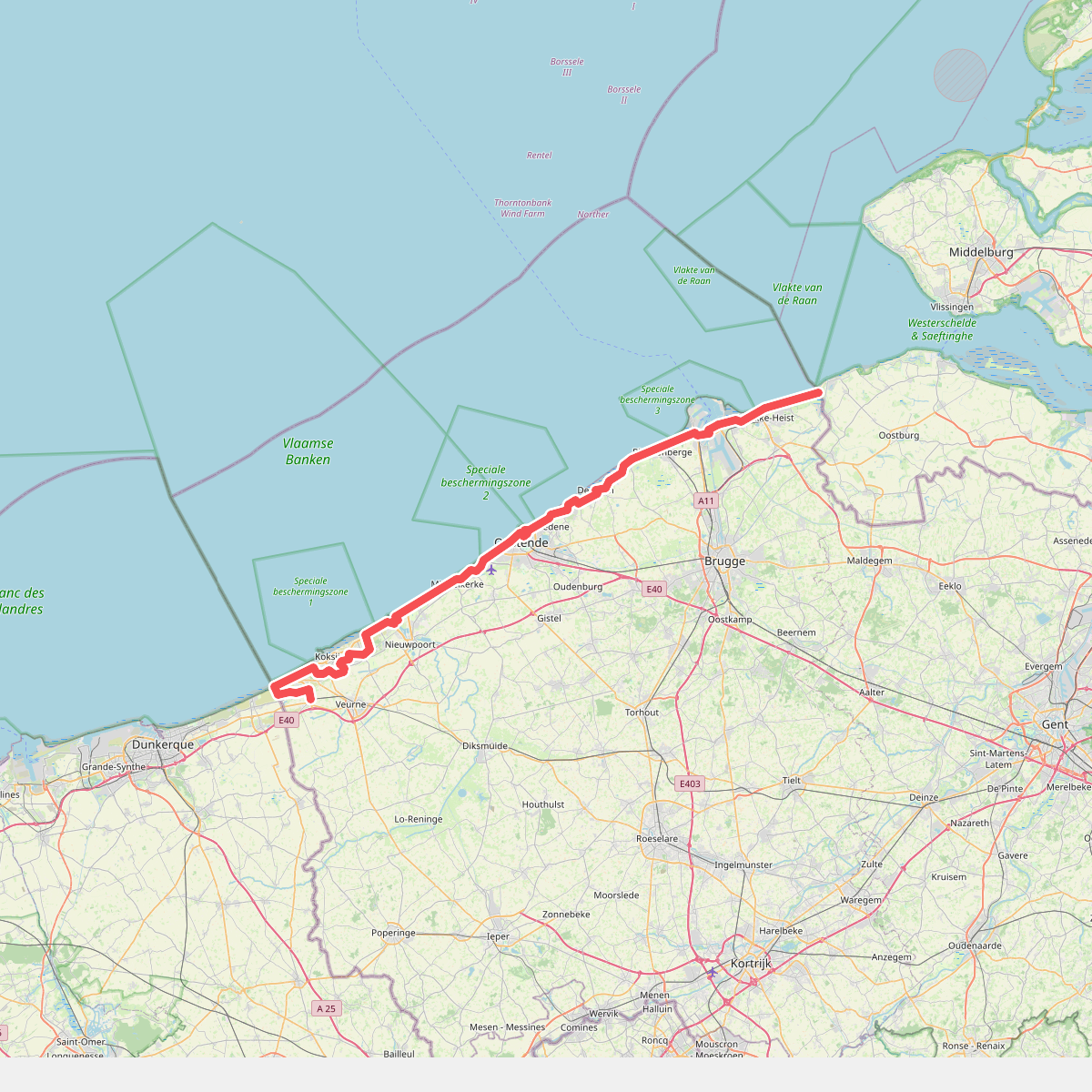 Kustwandelroute - Routezoeker
