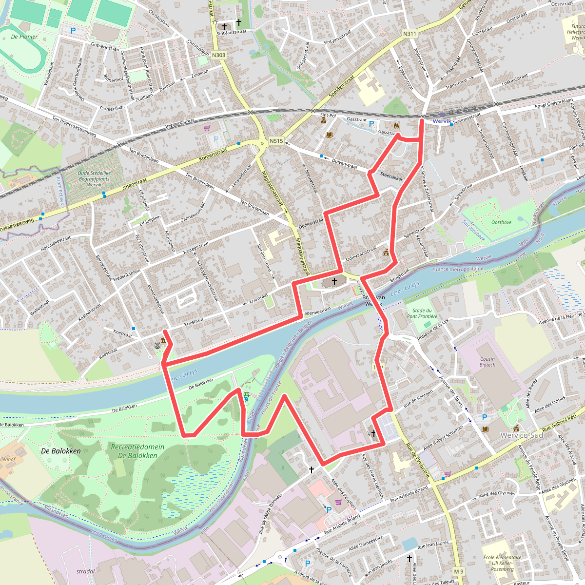 Stadswandelroute Wervik - Wervicq-Sud