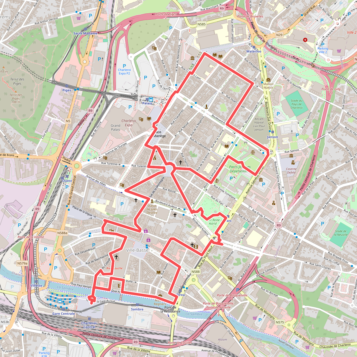 Historische route Charleroi