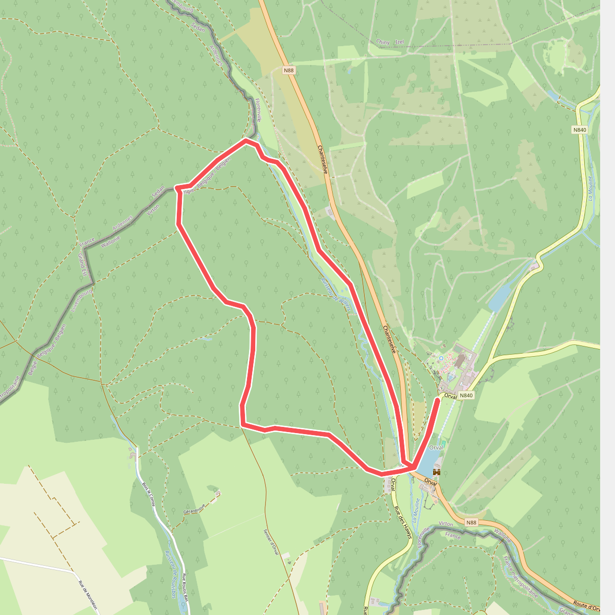 Orval - Wandelen langs de grenspalen