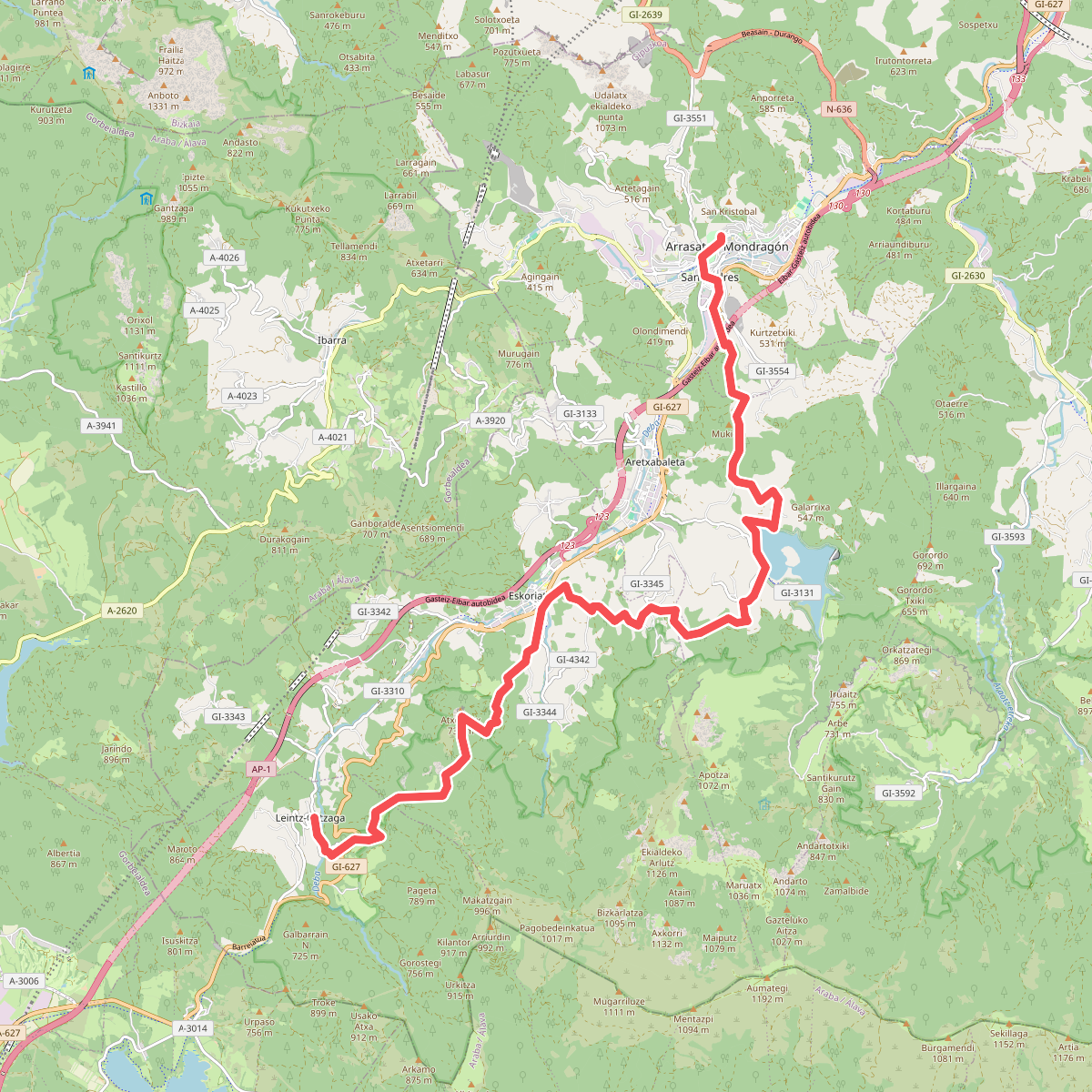 E2 Hartzaren Urratsa: Arrasate - Leintz Gatzaga