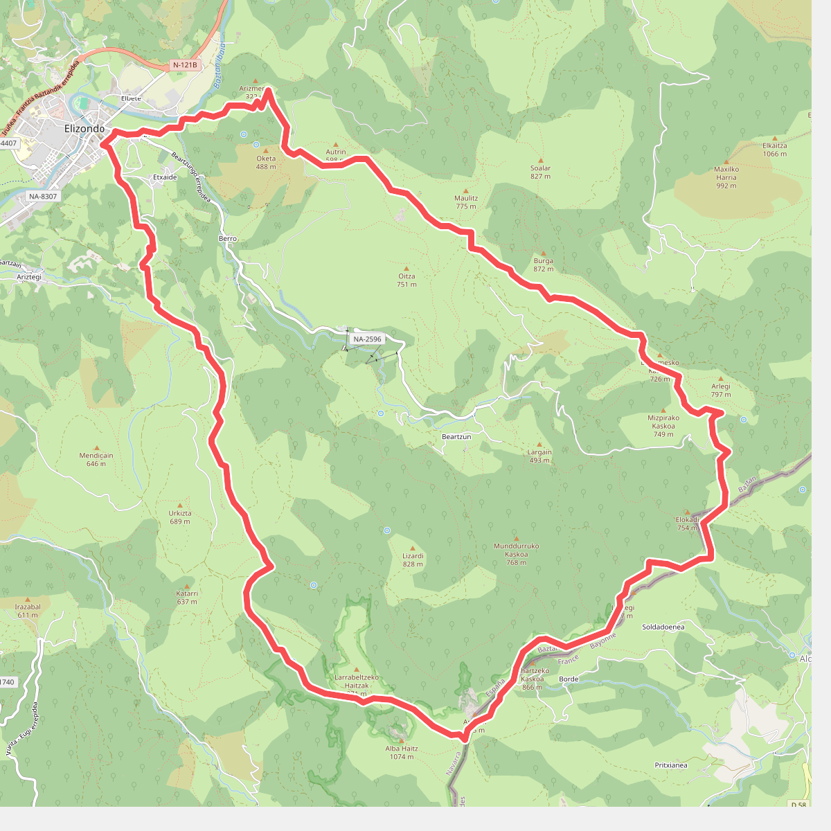 Elizondo - Berderiz - Argibel - Elizondo