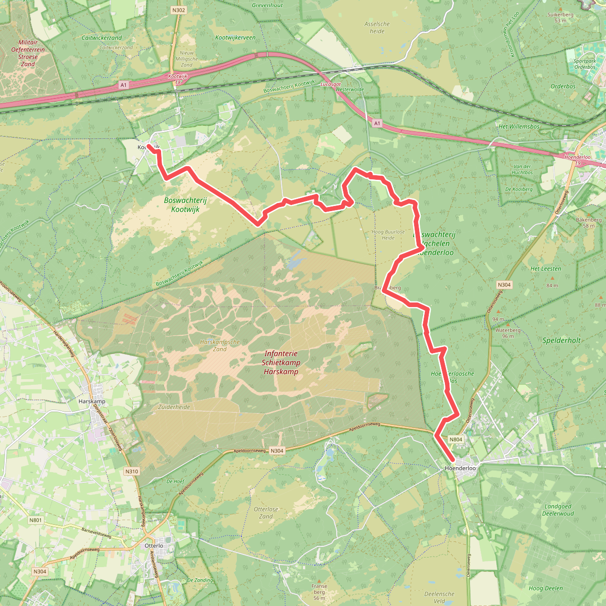 Kootwijk - Hoenderloo · Veluwe Zwerfpad etappe 14