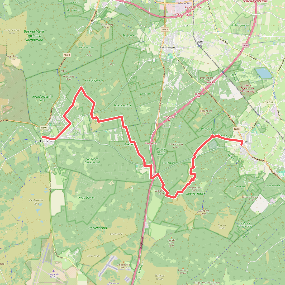 Hoenderloo - Loenen · Veluwe Zwerfpad etappe 15