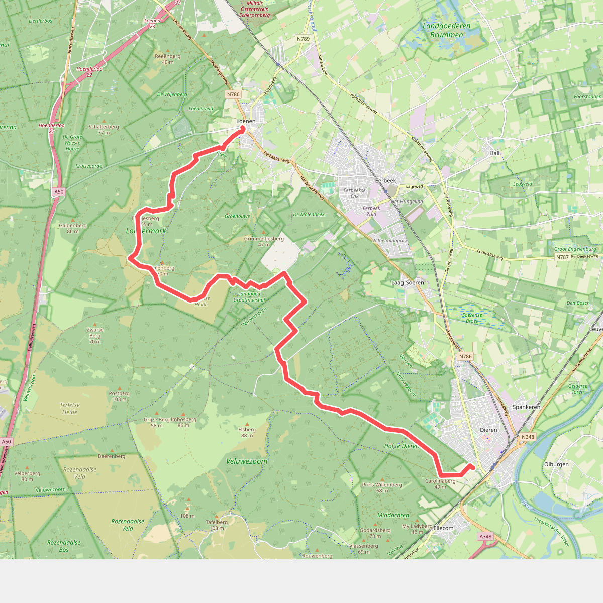 Loenen - Dieren · Veluwe Zwerfpad etappe 16