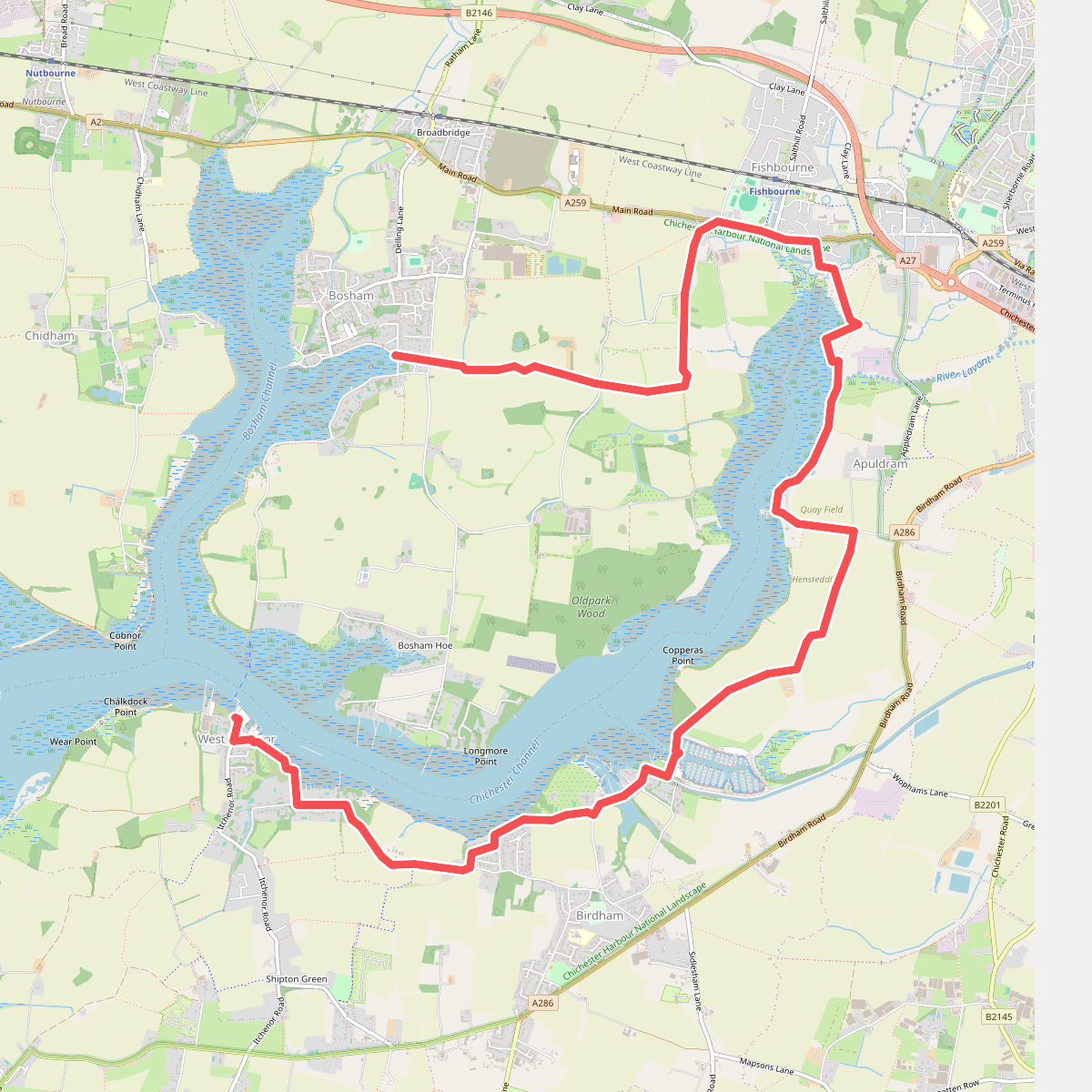 King Charles III England Coast Path: South Hayling to East Head: Avoidance of Itchenor Ferry