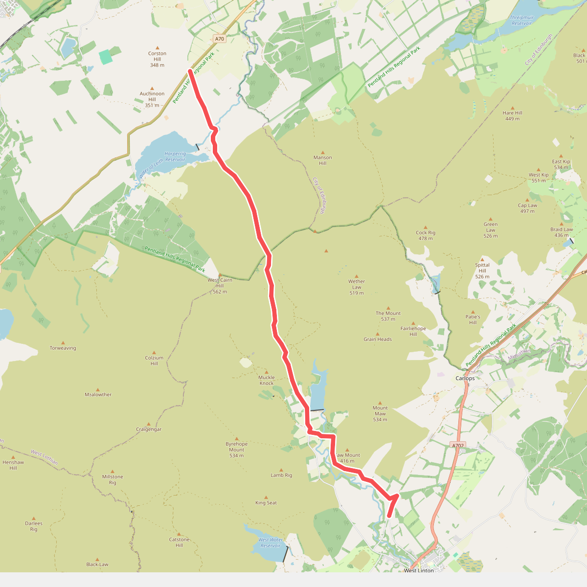 Cross Borders Drove Road (Harperrig to West Linton)