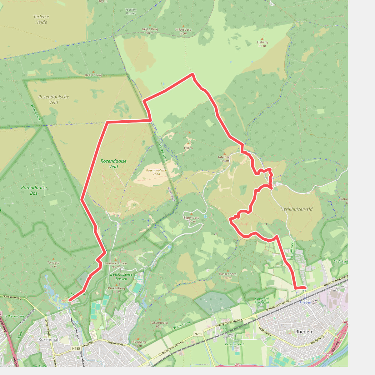 Rheden - Rozendaal · Veluwe Zwerfpad etappe 18