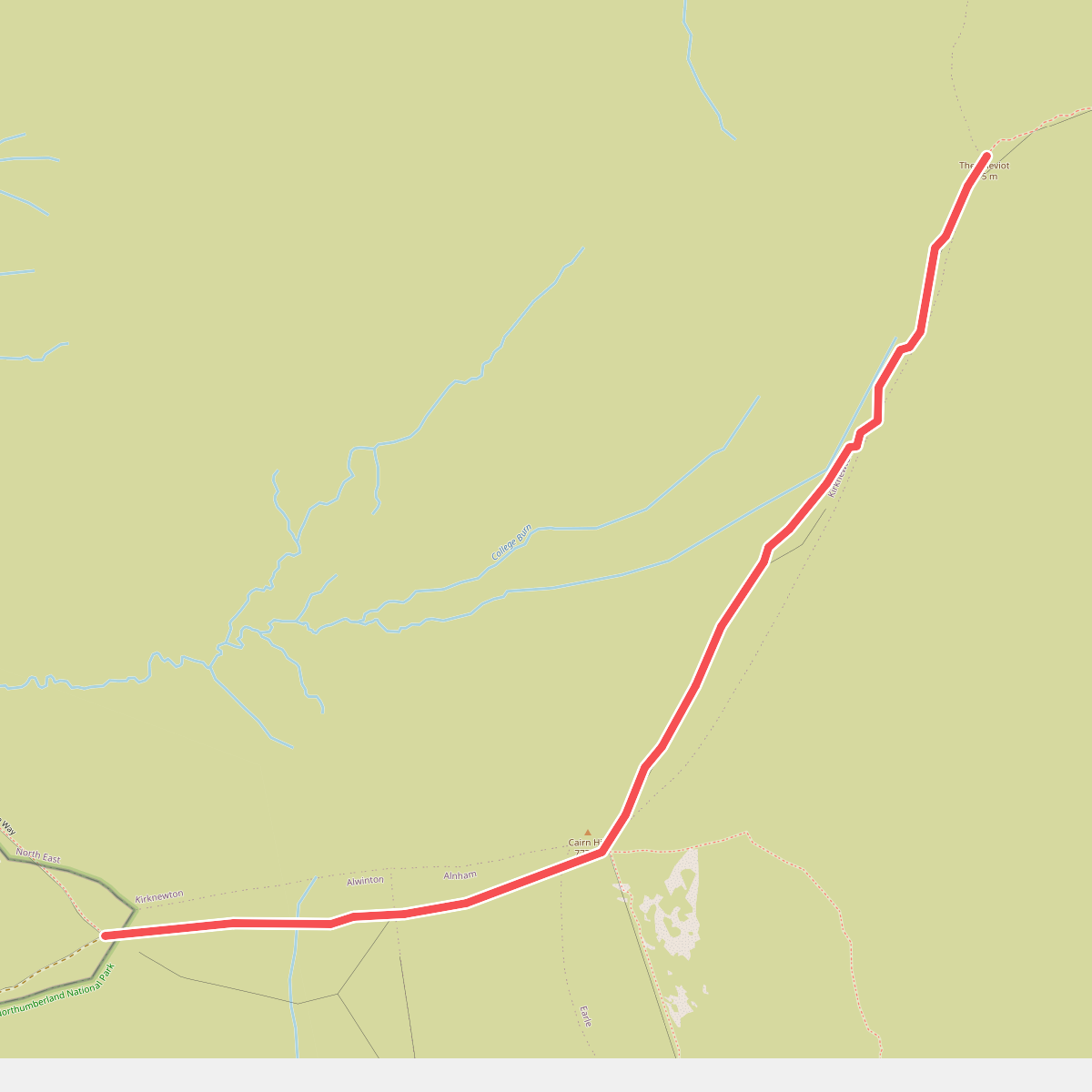 Pennine Way (Tan Hill to Yetholm) - deviation to The Cheviot via Scotsman's Cairn