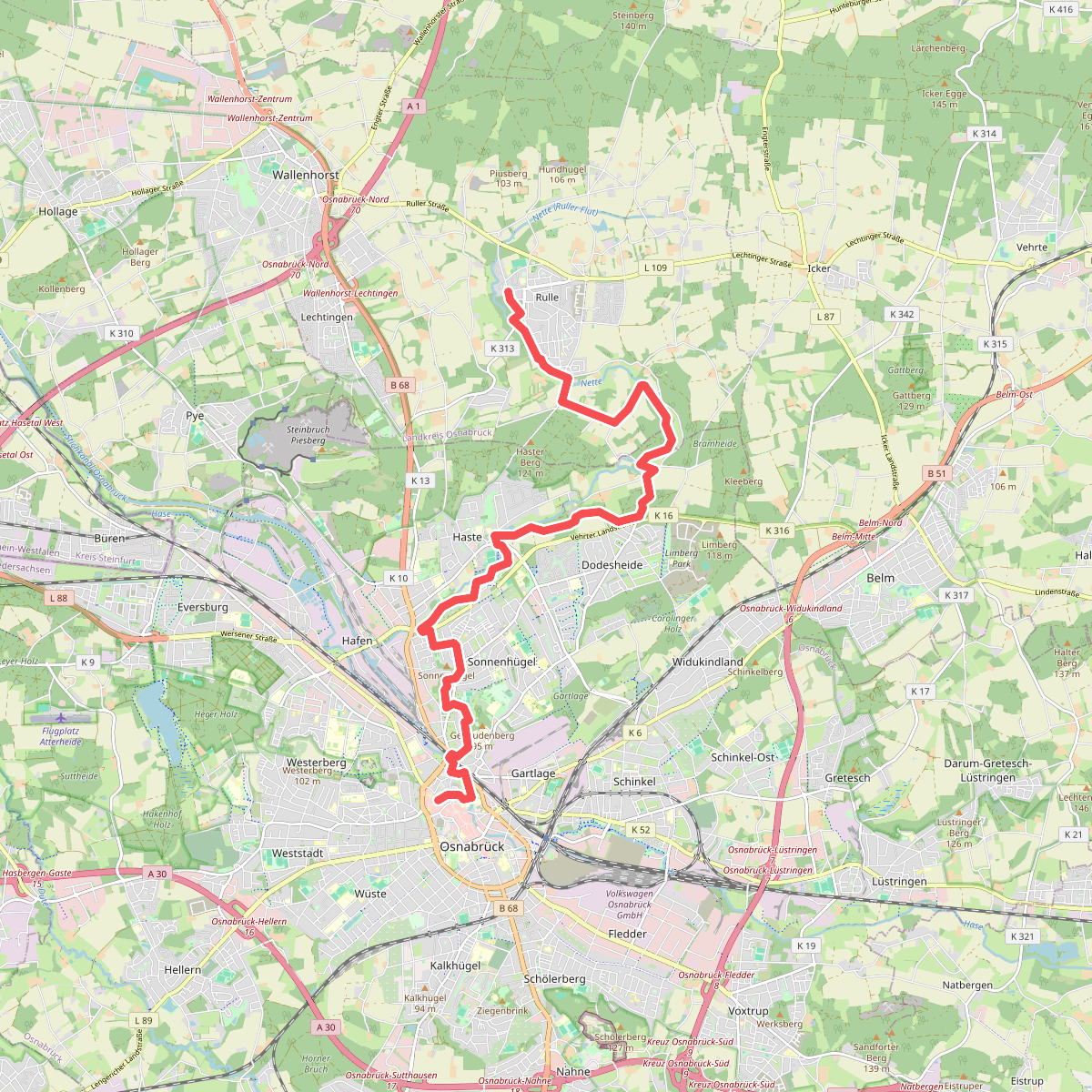 Osnabrück - Rulle · Hondsrugpad/Hunenweg etappe 1