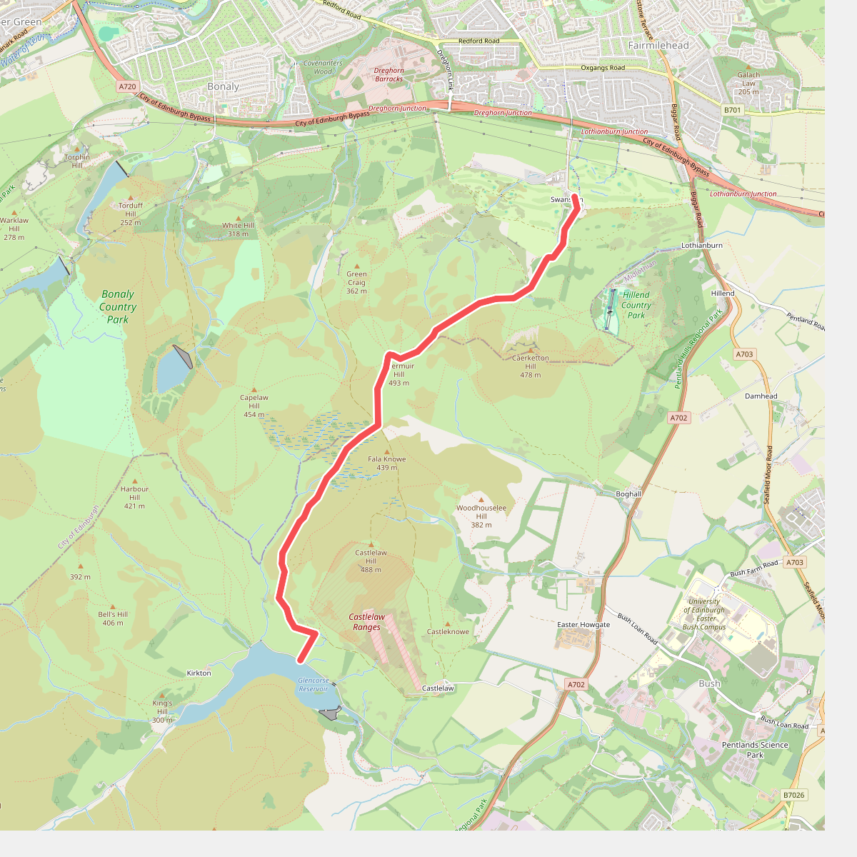 Pentland Way (Glencorse Reservoir to Swanston)