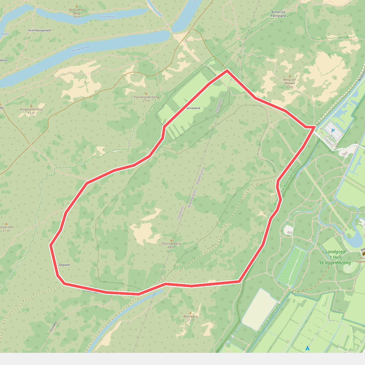 Rode paaltjesroute Panneland