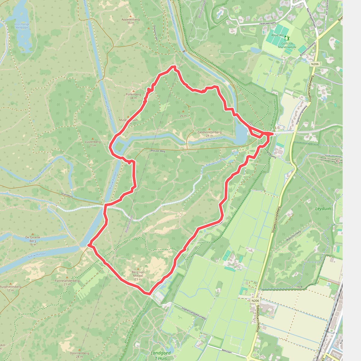 Duinverhalen wandeling: ingang Oranjekom/Oase