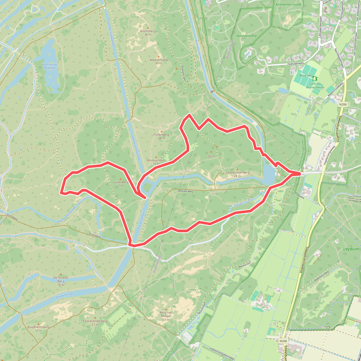 Oranje paaltjesroute Oranjekom
