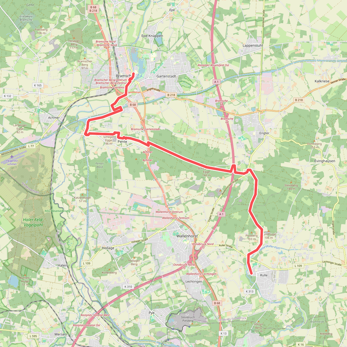 Rulle - Bramsche · Hondsrugpad/Hunenweg etappe 2