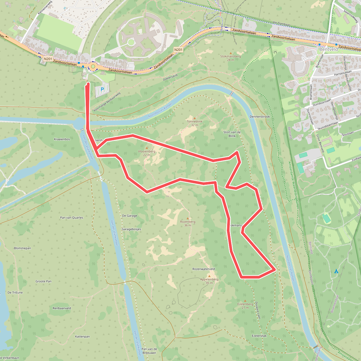 Witte paaltjesroute Zandvoortselaan