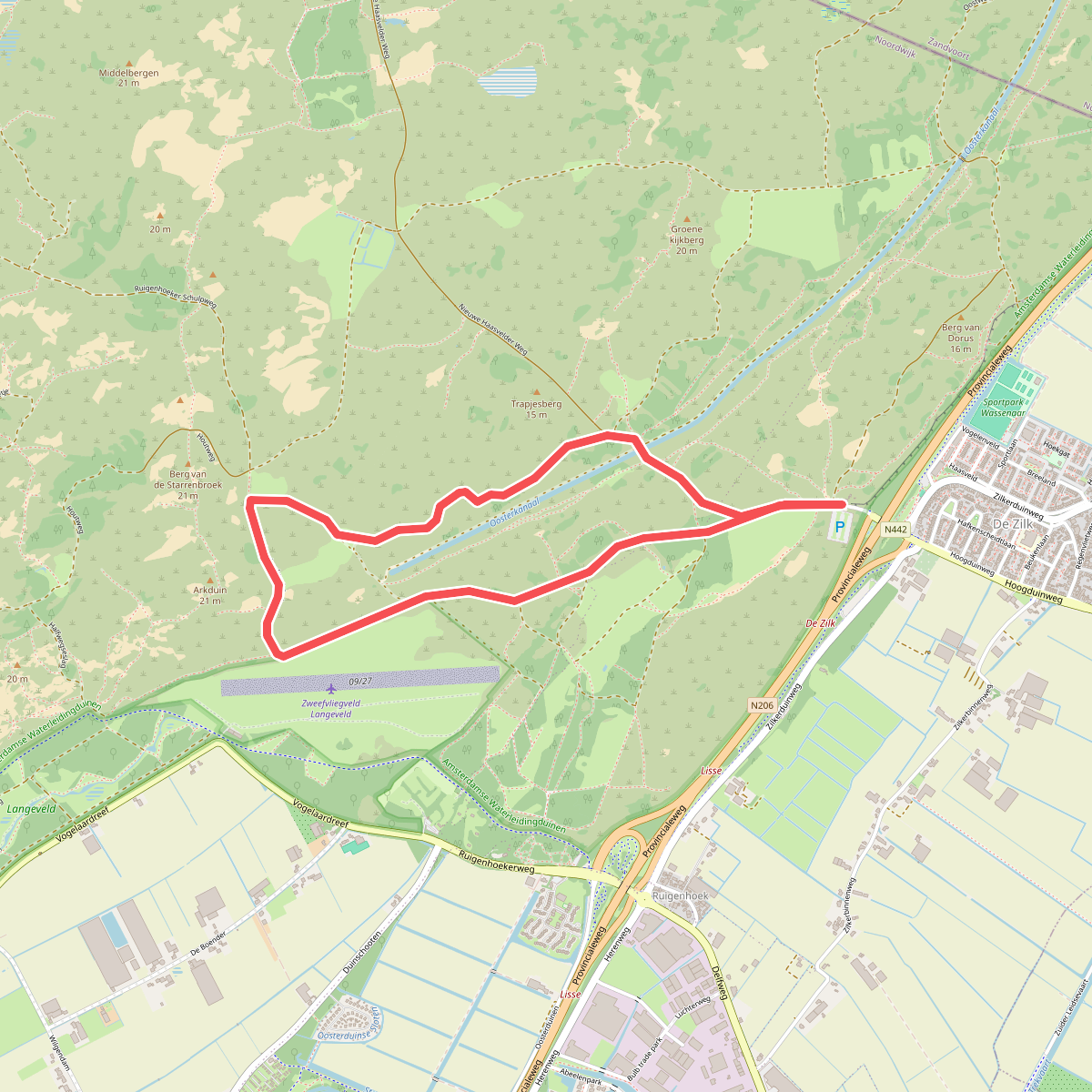 Paarse paaltjesroute De Zilk