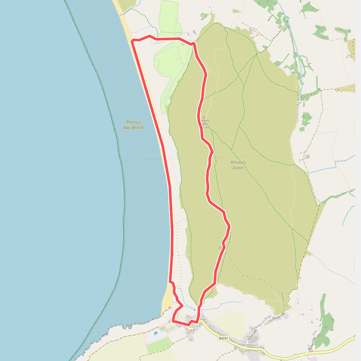 Rhosili Down, Hillend and beach walk, Gower