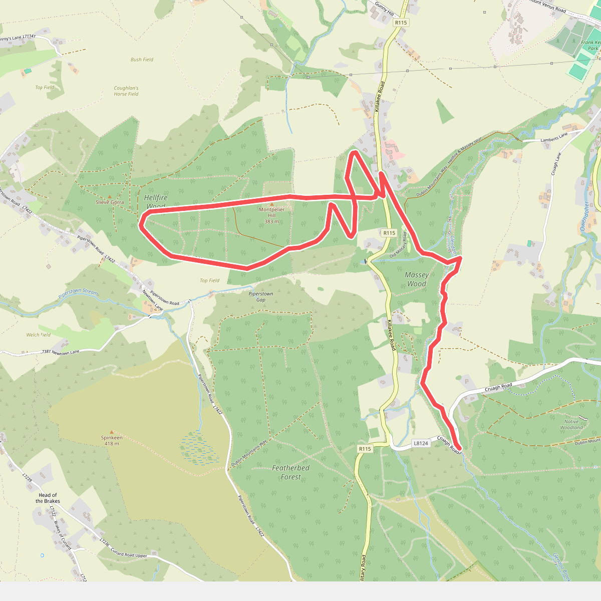 Dublin Mountains Way - Hellfire & Massey spur